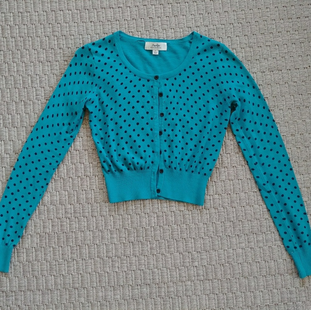 Cute Cropped Teal Sweater Papaya Sz S